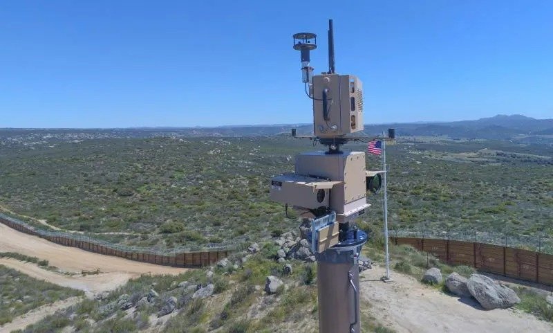 Military radar installation in the desert