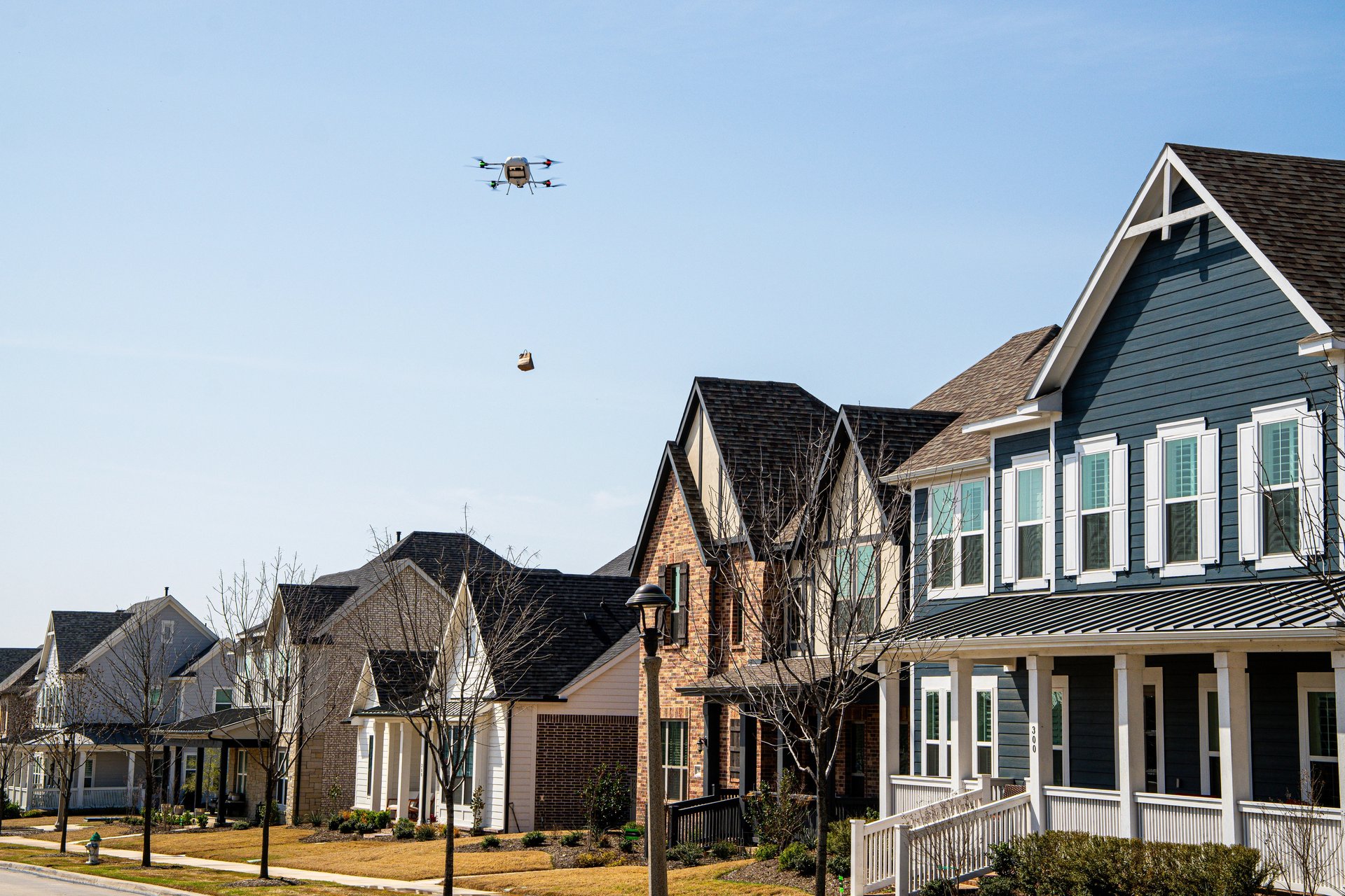 Suburban neighborhood seen from above