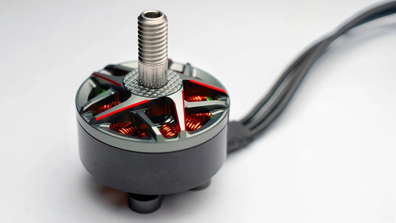 Small brushless drone motors close-up